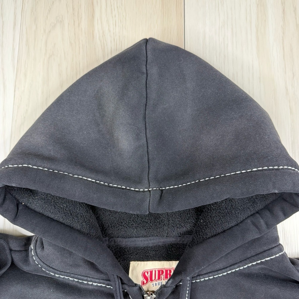 Supreme x True Religion Full Zip Hooded Fleece Graphic Print Hoodie Black Large - Picture 10 of 16